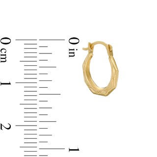 Child's Textured Geometric Hoop Earrings in 10K Gold