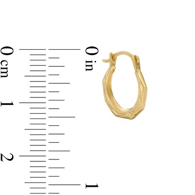 Child's Textured Geometric Hoop Earrings in 10K Gold