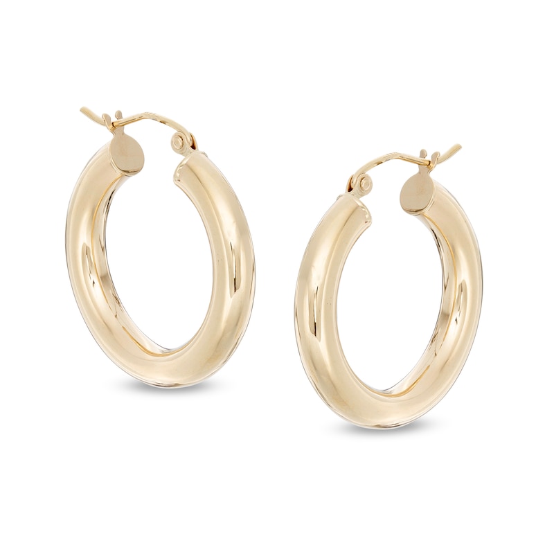 25 mm Tube Hoop Earrings in 14K Gold 25 mm Tube Hoop Earrings in 14K Gold
