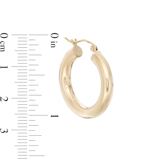 25mm Hoop Earrings in 14K Tube Hollow Gold