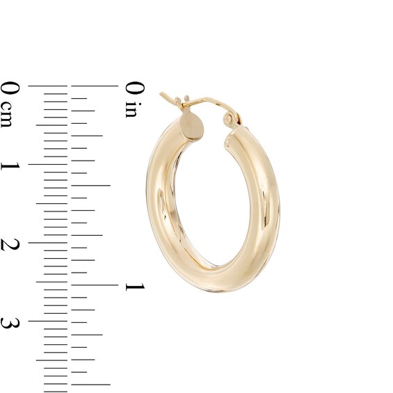 25mm Hoop Earrings in 14K Tube Hollow Gold