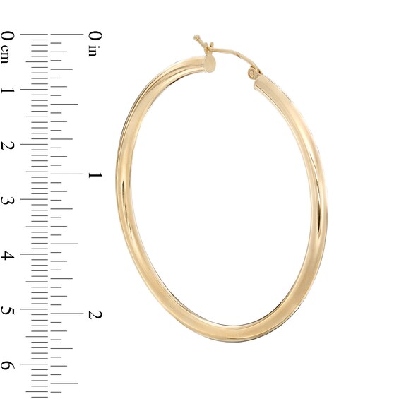 50mm Hoop Earrings in 14K Tube Hollow Gold