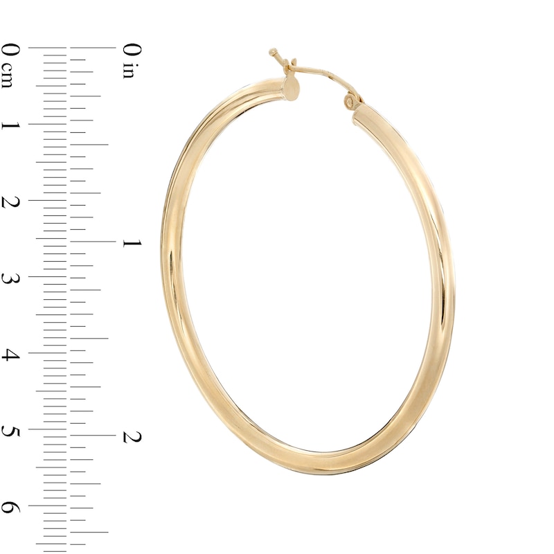 Main Image 2 of 50mm Hoop Earrings in 14K Tube Hollow Gold