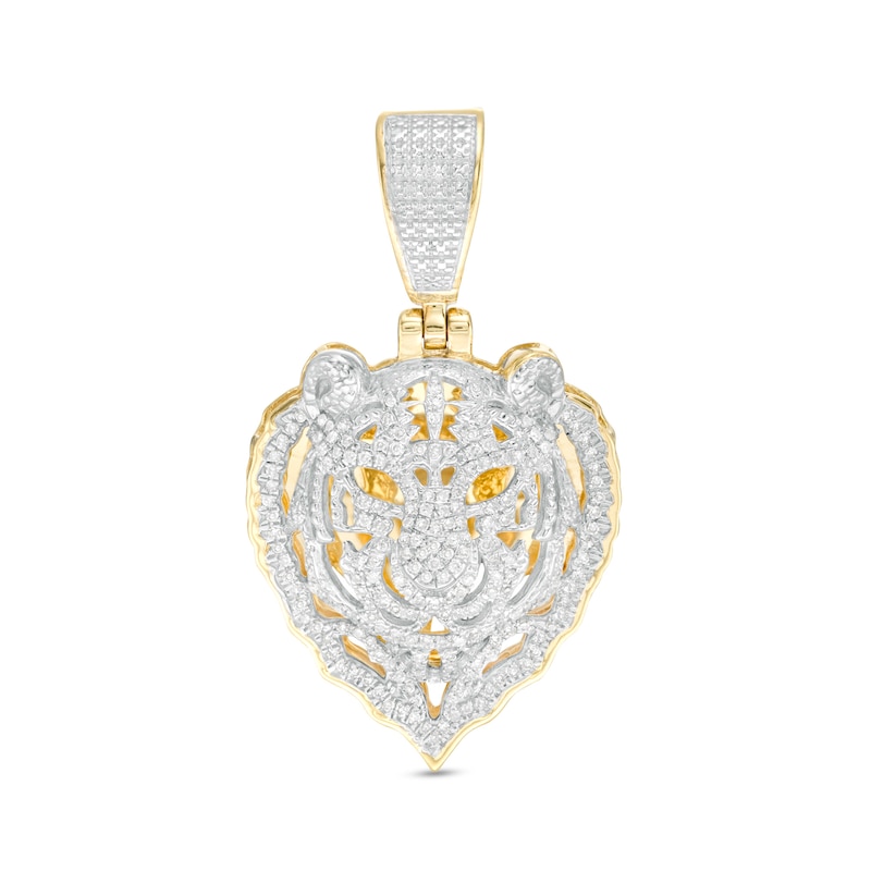 1/3 Ct. T.W. Composite Diamond Red Enamel Broken Heart Necklace Charm in 10K Gold