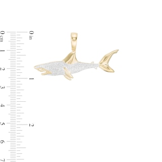 1/3 CT. T.W. Diamond Shark Necklace Charm in 10K Gold