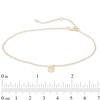 Composite Diamond Accent Dangle Anklet in 10K Gold - 10"