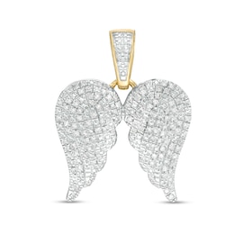 1/4 CT. T.W. Diamond Angel Wings Necklace Charm in 10K Gold