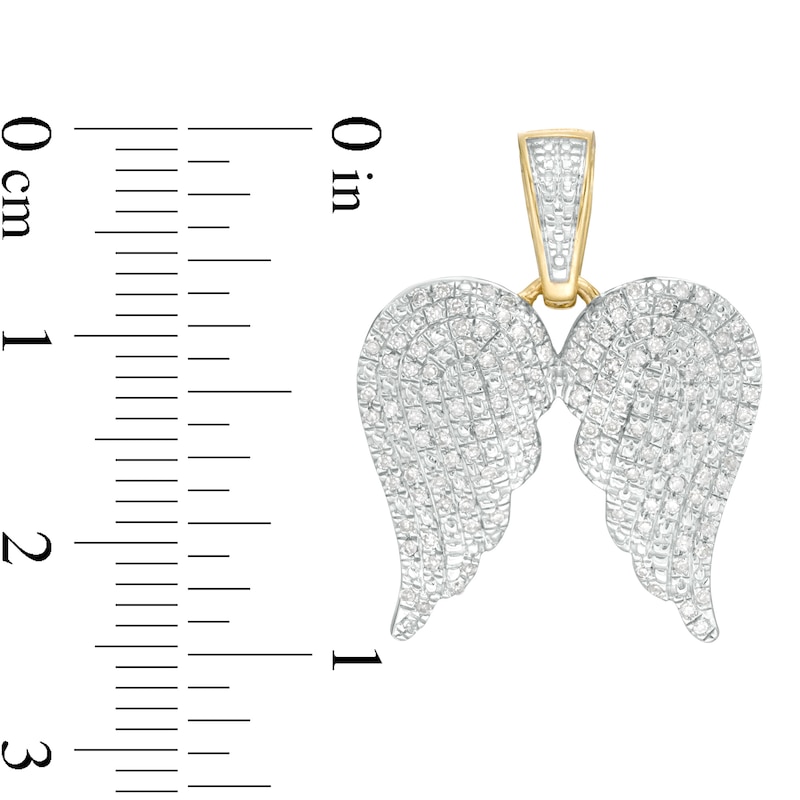 1/4 CT. T.W. Diamond Angel Wings Necklace Charm in 10K Gold
