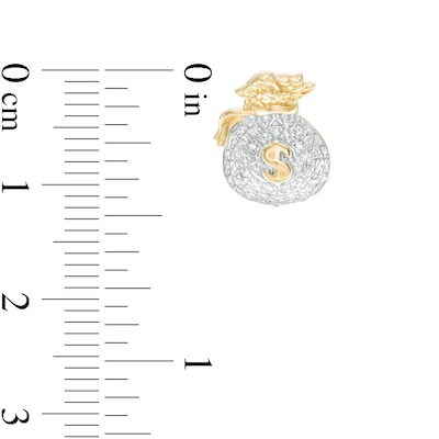1/10 CT. T.W. Diamond Money Bag Stud Earrings in 10K Gold
