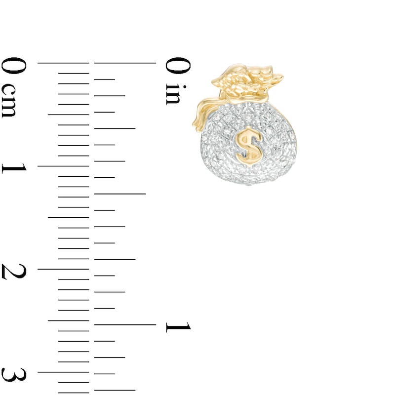 Main Image 2 of 1/10 CT. T.W. Diamond Money Bag Stud Earrings in 10K Gold