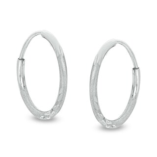 14K Tube Hollow Gold Multi-Finish Continuous Hoops