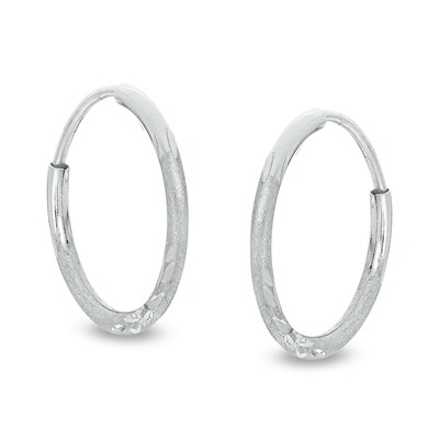 14K Tube Hollow Gold Multi-Finish Continuous Hoops