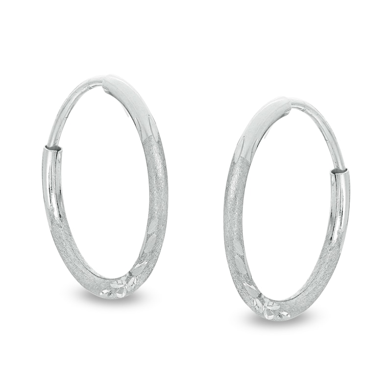 14K Tube Hollow Gold Multi-Finish Continuous Hoops
