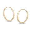 Thumbnail Image 1 of 14mm Multi-Finish Continuous Hoop Earrings in 14K Tube Hollow Gold