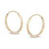 Thumbnail Image 0 of 14mm Multi-Finish Continuous Hoop Earrings in 14K Tube Hollow Gold