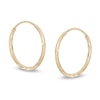 16mm Multi-Finish Continuous Hoop Earrings in 14K Tube Hollow Gold