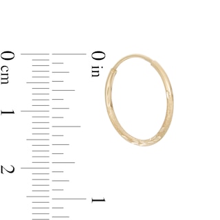 14K Tube Hollow Gold Multi-Finish Continuous Hoops | Banter