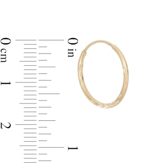 14K Tube Hollow Gold Multi-Finish Continuous Hoops