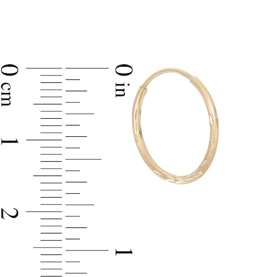 14K Tube Hollow Gold Multi-Finish Continuous Hoops