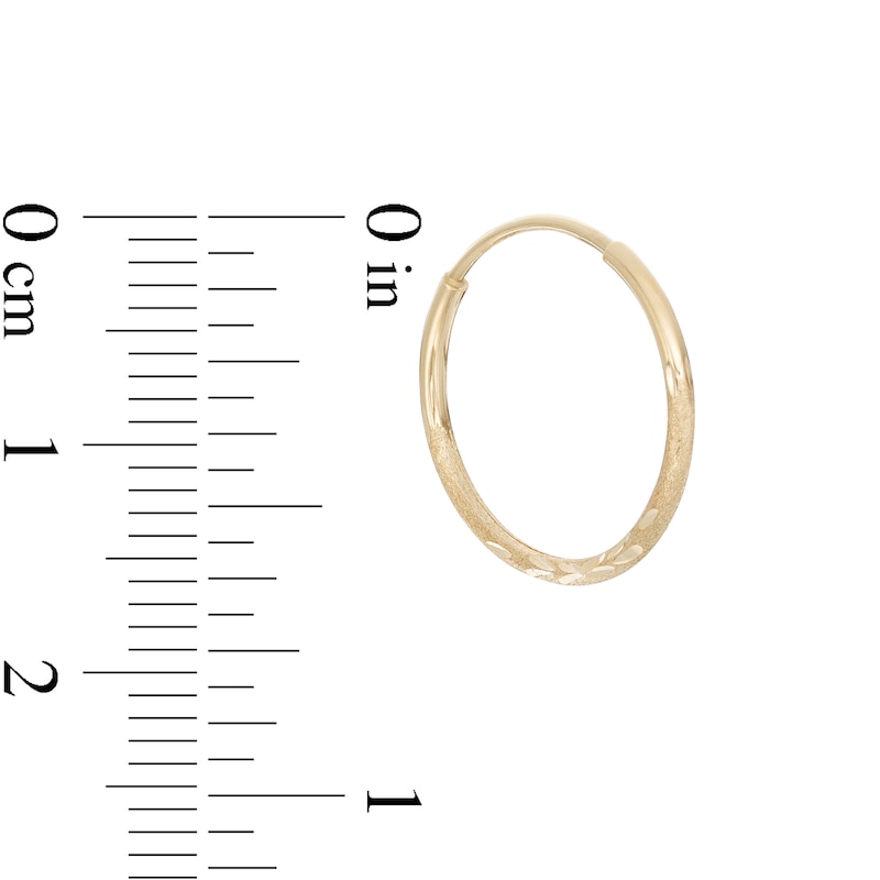 Main Image 2 of 14K Tube Hollow Gold Multi-Finish Continuous Hoops