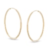 Thumbnail Image 1 of 14K Tube Hollow Gold Multi-Finish Continuous Hoops