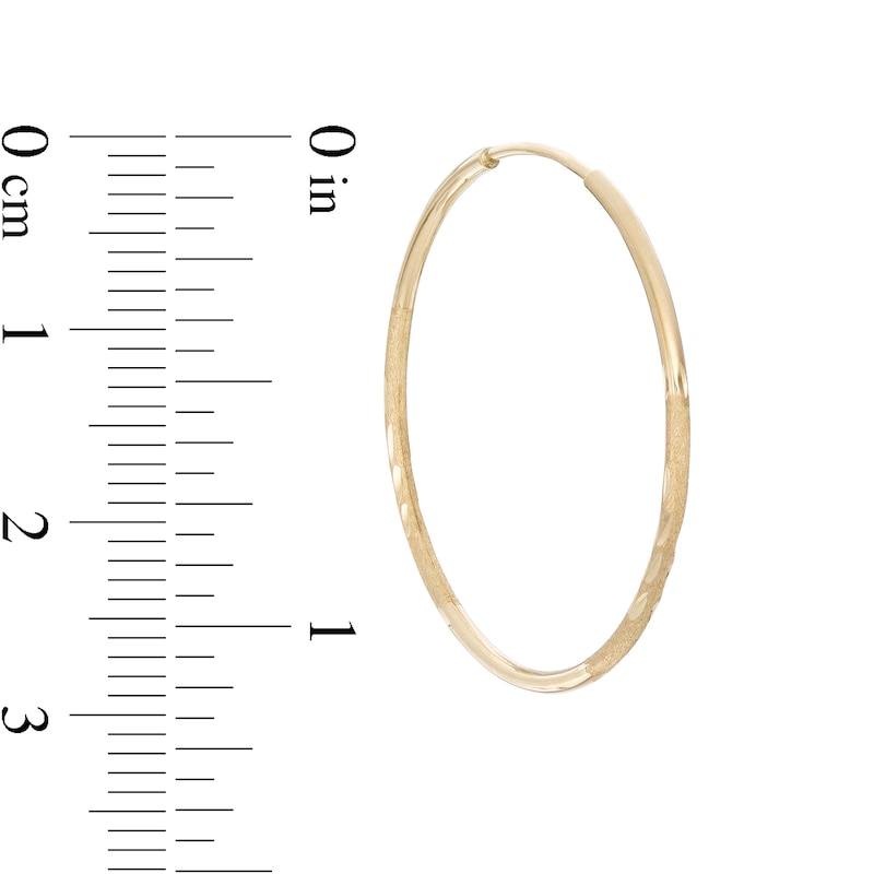 Main Image 2 of 14K Tube Hollow Gold Multi-Finish Continuous Hoops