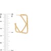 Thumbnail Image 2 of Diamond-Cut Double Square Hoop Earrings in 10K Gold