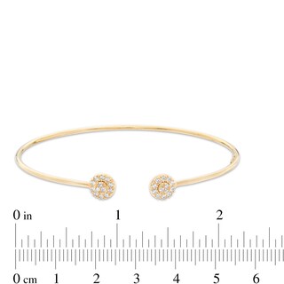 Made in Italy Cubic Zirconia Cluster Cuff in 10K Gold Bonded Sterling Silver