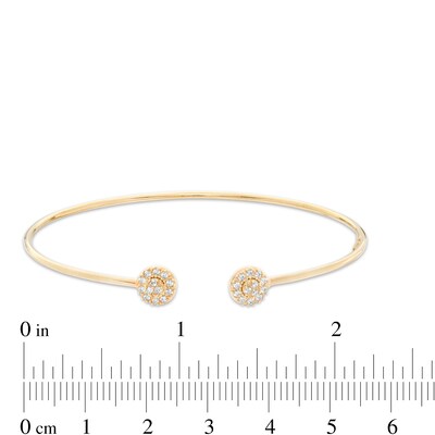Made in Italy Cubic Zirconia Cluster Cuff in 10K Gold Bonded Sterling Silver