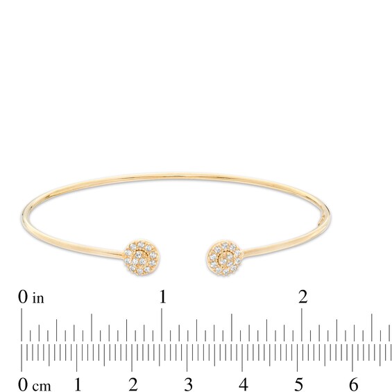 Made in Italy Cubic Zirconia Cluster Cuff in 10K Gold Bonded Sterling Silver
