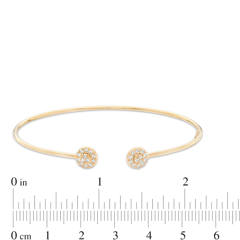 Main Image 2 of Made in Italy Cubic Zirconia Cluster Cuff in 10K Gold Bonded Sterling Silver