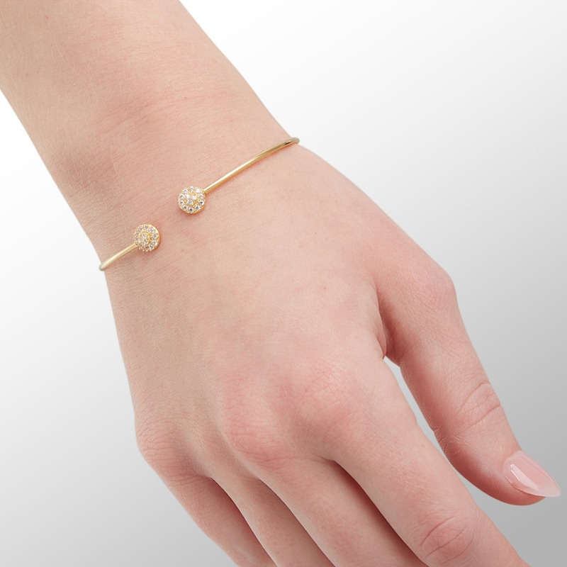 Main Image 3 of Made in Italy Cubic Zirconia Cluster Cuff in 10K Gold Bonded Sterling Silver
