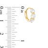 10K Solid Gold Cubic Zirconia Huggie Hoops