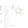 Cubic Zirconia Star Stud Earrings in 10K Gold