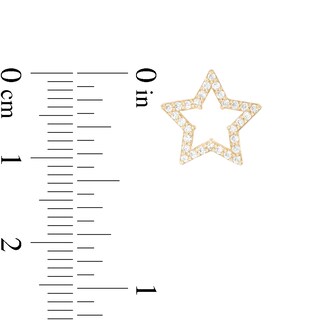 Cubic Zirconia Star Stud Earrings in 10K Gold