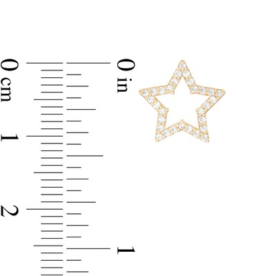 Cubic Zirconia Star Stud Earrings in 10K Gold