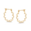 Thumbnail Image 1 of Flower Frame Hoop Earrings in 10K Gold