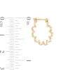 Thumbnail Image 2 of Flower Frame Hoop Earrings in 10K Gold