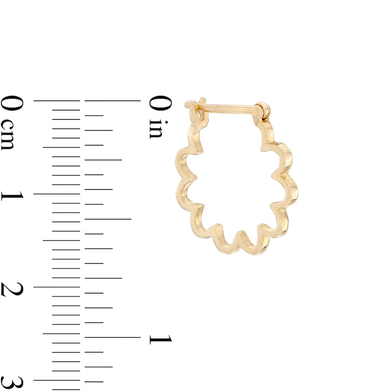Main Image 2 of Flower Frame Hoop Earrings in 10K Gold