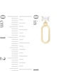 Thumbnail Image 1 of Sideways Baguette Cubic Zirconia Open Oval Drop Earrings in 10K Gold