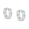 Thumbnail Image 1 of Curb Chain Huggie Hoop Earrings in Sterling Silver