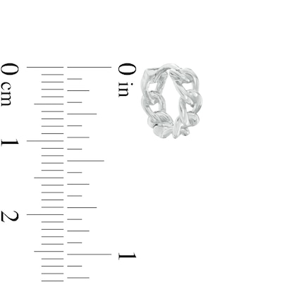 Curb Chain Huggie Hoop Earrings in Sterling Silver