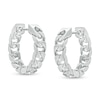 Thumbnail Image 1 of Curb Chain Huggie Hoop Earrings in Sterling Silver