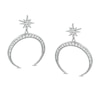 Thumbnail Image 1 of Cubic Zirconia Crescent Moon and North Star Drop Earrings in Sterling Silver