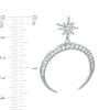 Thumbnail Image 2 of Cubic Zirconia Crescent Moon and North Star Drop Earrings in Sterling Silver
