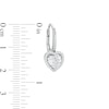 Thumbnail Image 2 of Heart-Shaped Cubic Zirconia Frame Drop Earrings in Sterling Silver