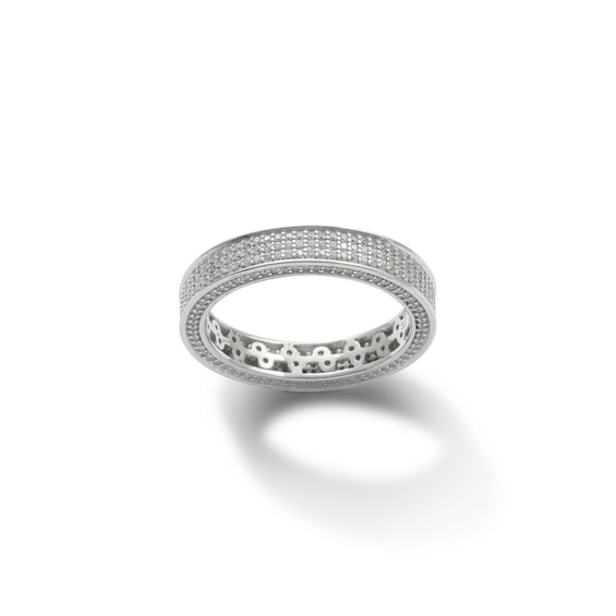 Cubic Zirconia Eternity Band in Solid Sterling Silver