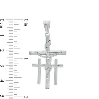 Calvary Crucifix Necklace Charm in Sterling Silver