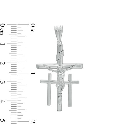 Calvary Crucifix Necklace Charm in Sterling Silver
