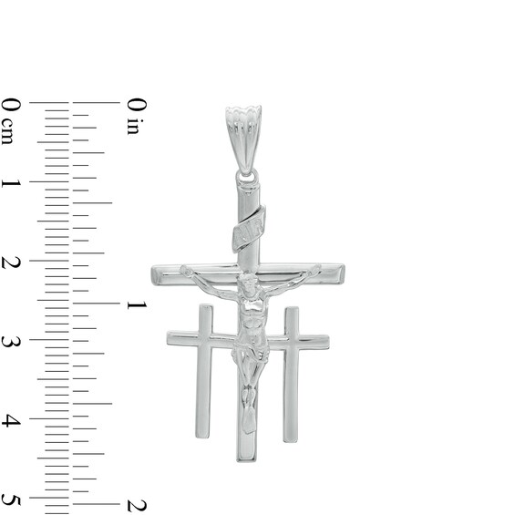 Calvary Crucifix Necklace Charm in Sterling Silver